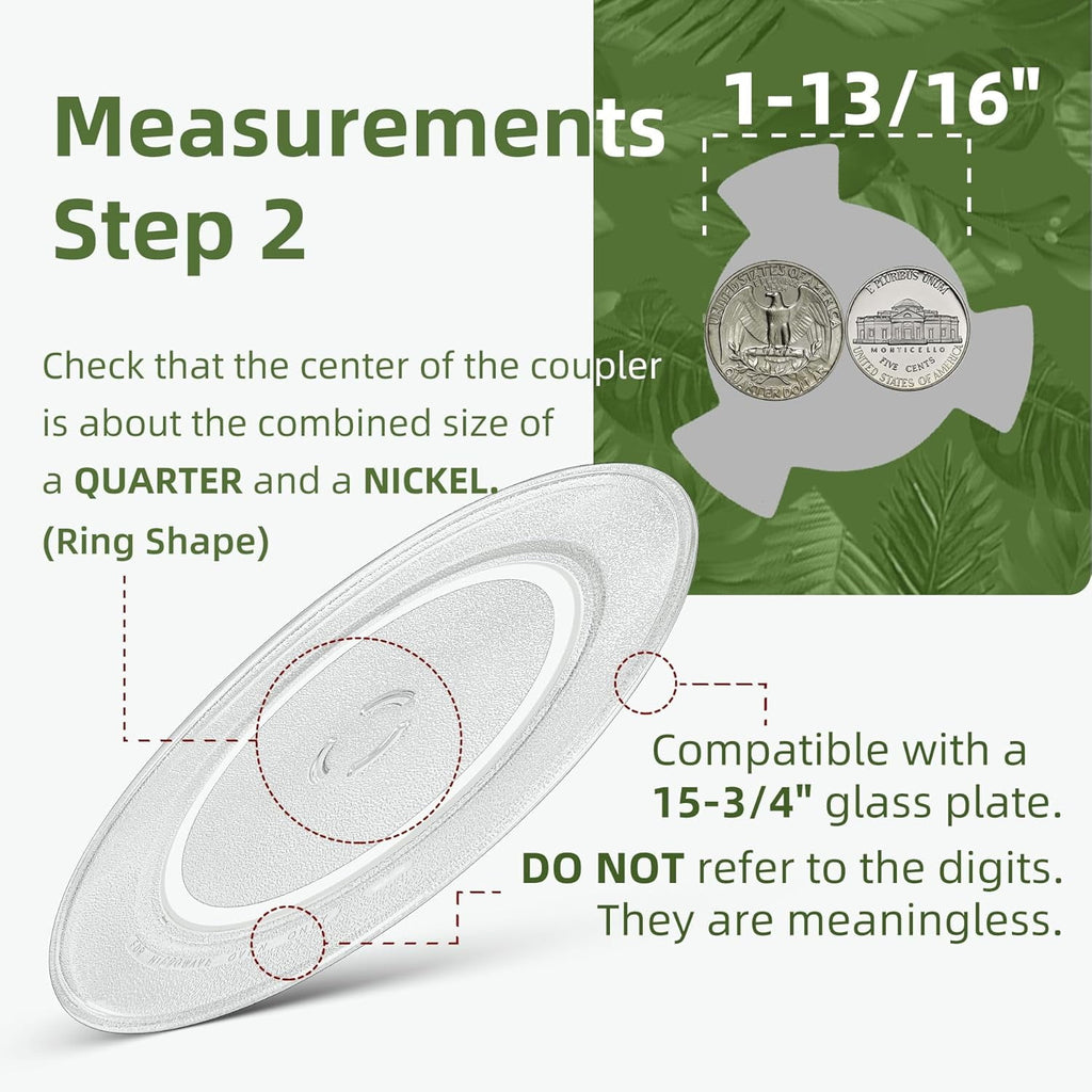 Gemroom 15.75" Microwave Turntable Plate Compatible with Kitchen Aid 461967721091 8205676 4375405, 15 3/4 inch Replacement Microwave Glass Plate for Whirlpool W11373838 W10832238 W11340343