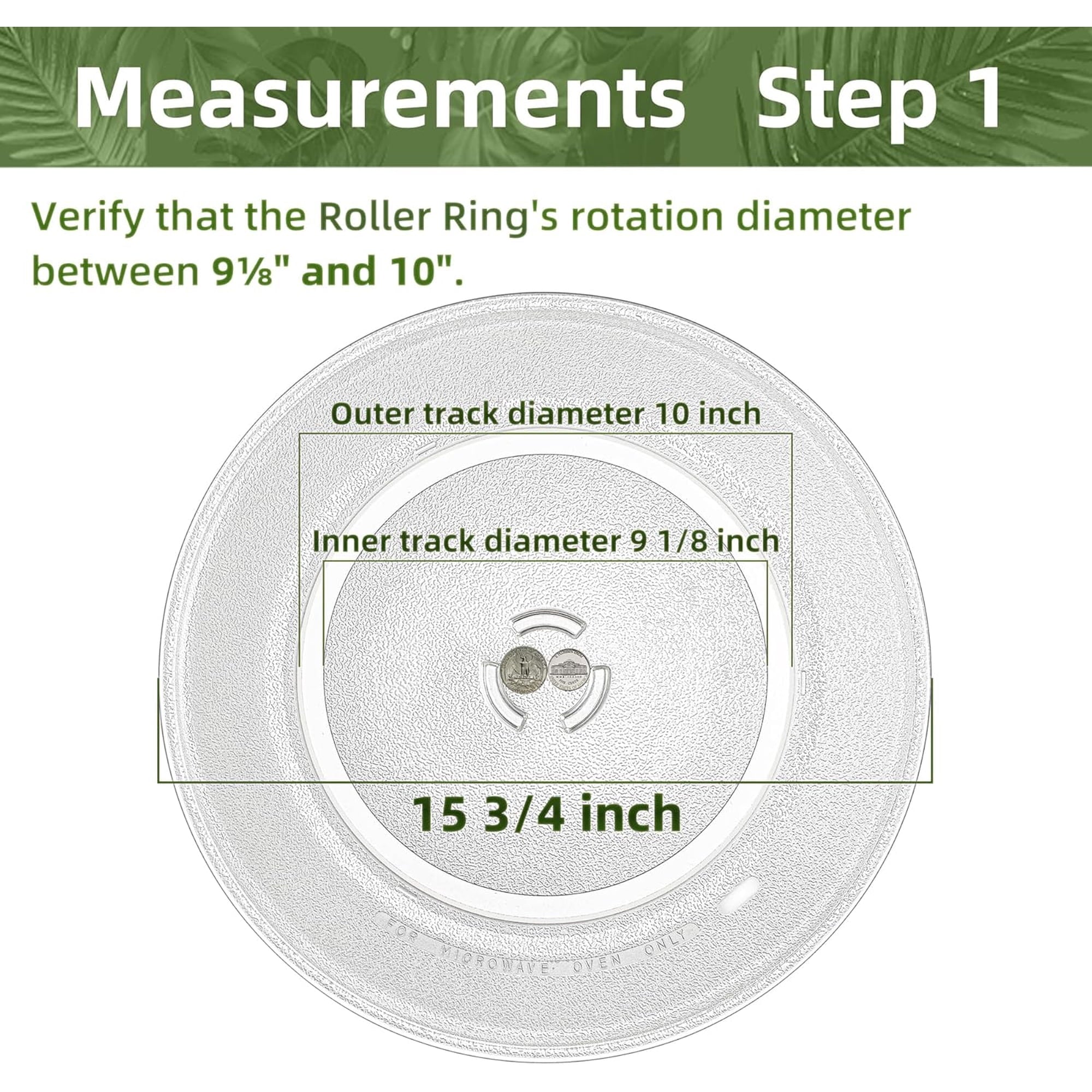 Gemroom 15.75" Microwave Turntable Plate Compatible with Kitchen Aid 461967721091 8205676 4375405, 15 3/4 inch Replacement Microwave Glass Plate for Whirlpool W11373838 W10832238 W11340343