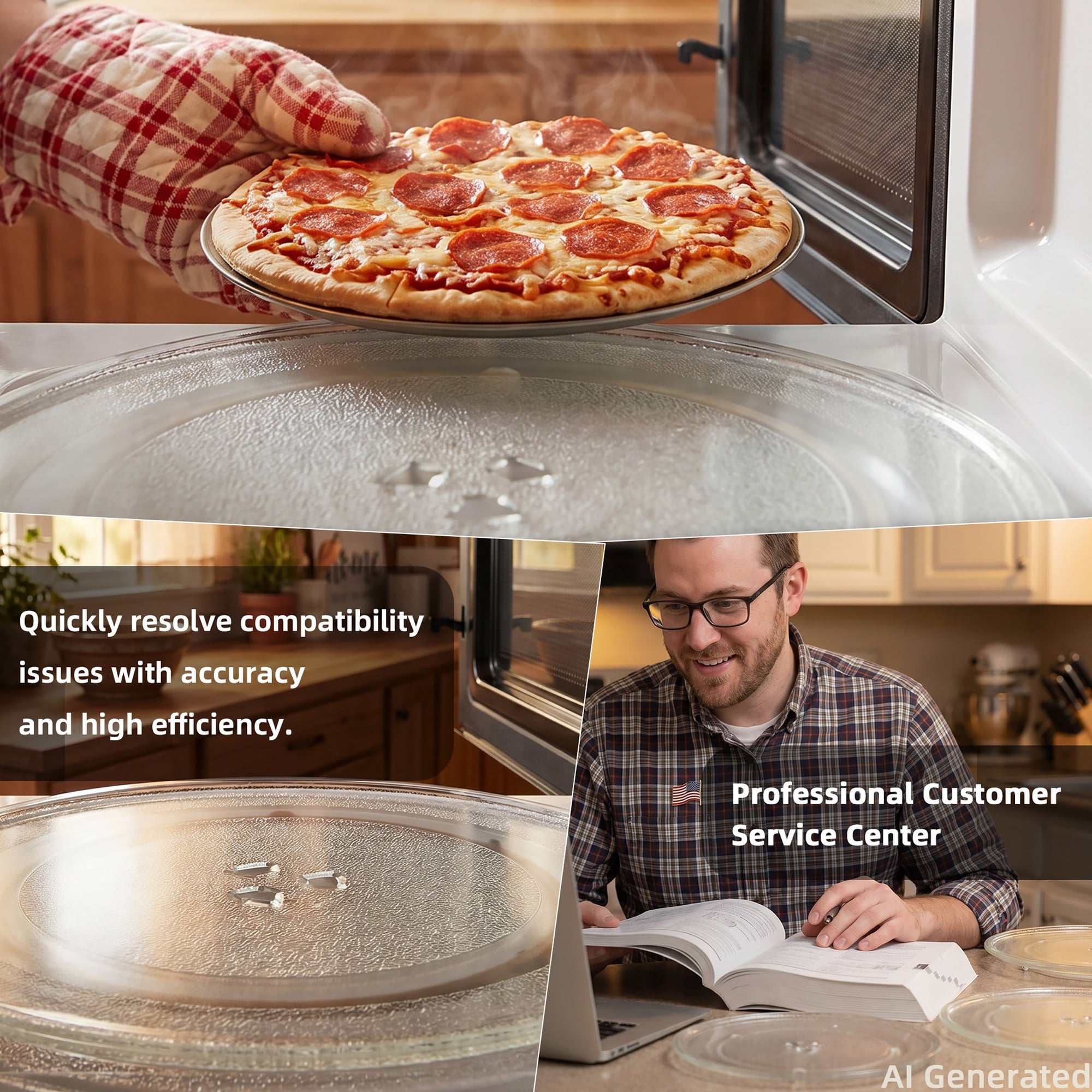 Gemroom 10 in Small-Coupler Microwave Glass Plate for GE Microwave Compatible With Small-Coupler 10" GE Microwave Turntable Plate replace part # WB49X0688 WB49X10229 WB49X688