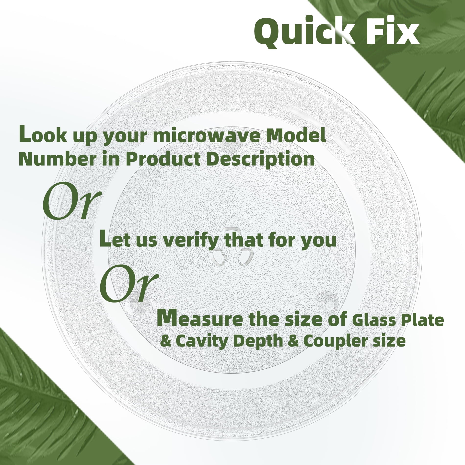Gemroom 15" Microwave Turntable Plate Compatible with Panasonic F06014W00AP A06014A00AP, 15 inches Replacement Microwave Glass Plate for B06014W00AP A06014W00AP