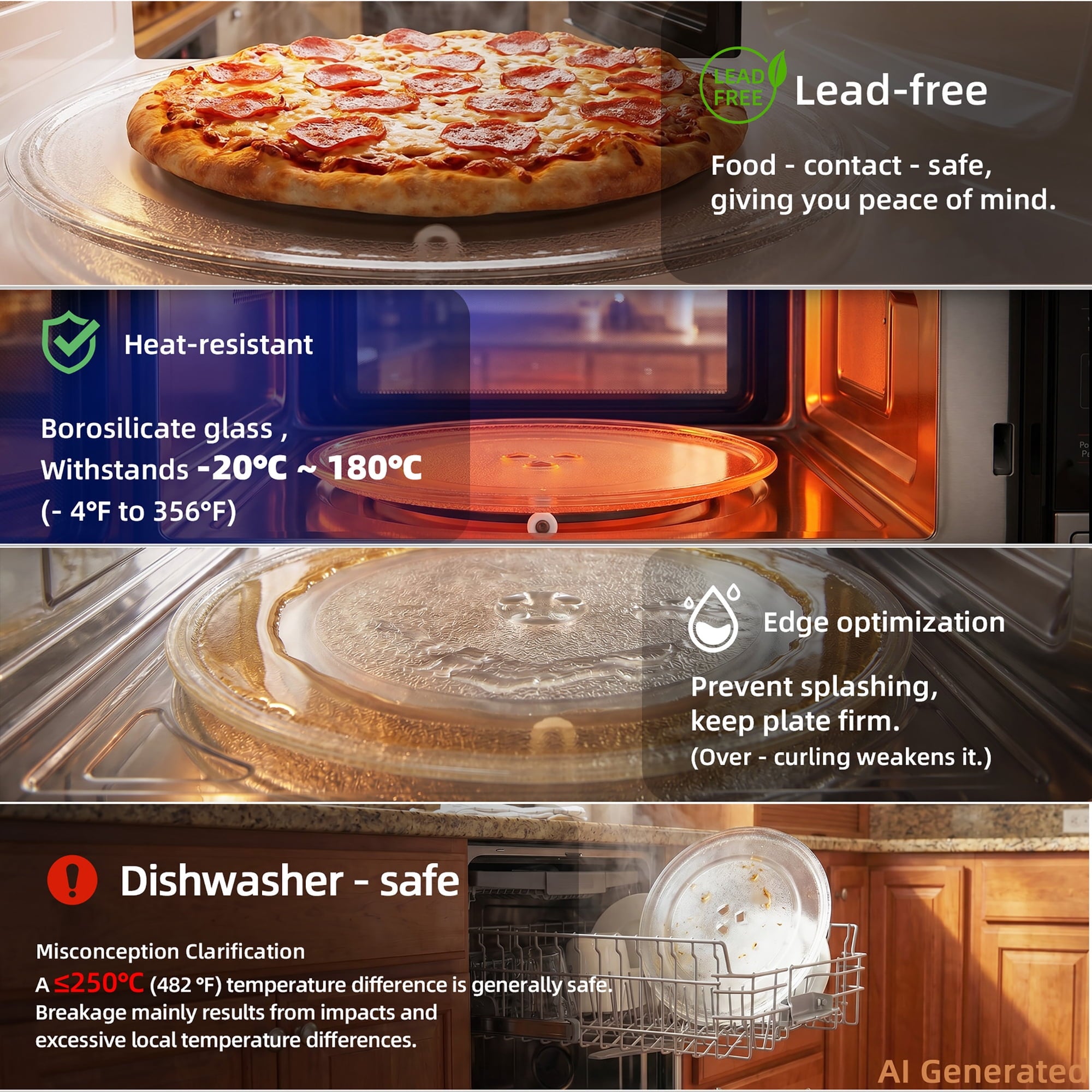 Gemroom 10 in Small-Coupler Microwave Glass Plate for GE Microwave Compatible With Small-Coupler 10" GE Microwave Turntable Plate replace part # WB49X0688 WB49X10229 WB49X688