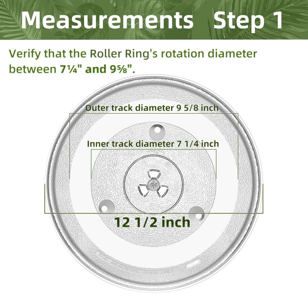 Gemroom 12.4" Microwave Turntable Compatible with Pana-sonic 12570000008334, 12 3/8 inch Replacement Microwave Glass Plate for Frigi-daire 5304509437, Replaces WB48X24079 Microwave Glass Turntable