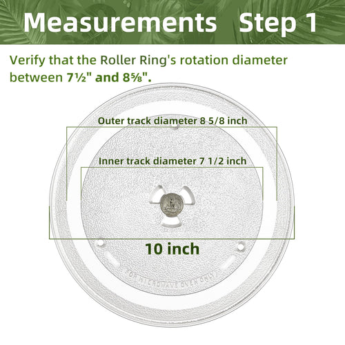 Gemroom 10" Microwave Turntable Compatible with Samsung DE74-00027A, 10 inch Replacement Microwave Glass Plate for Emerson